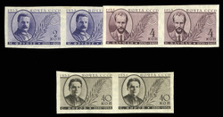 RUSSIA (580-82var) 1935 Portraits, imperforate horizontal pairs, h.r. ...