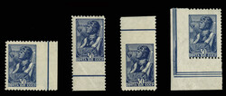 RUSSIA 1946 30k Parachutist, varieties imperf. at top, bottom, left ...