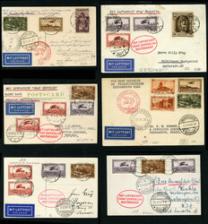 SAAR Zeppelin Flights 1930-1934 six different covers or cards, ...