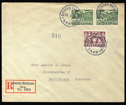 SAAR Military Mail 1935 Swedish Fieldpost, two covers from Saar to ...