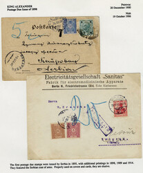 SERBIA Postage Dues 1898 Issue, selection of four covers or cards, ...