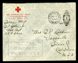 United States Postal Agency in Siberia 1919 (8 Aug) cover with red ...