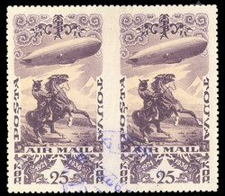 TANNU TUVA Air Post(C13c) 1935 25k Horseman & Zeppelin, horizontal ...