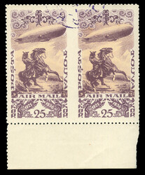 TANNU TUVA Air Post(C13c) 1935 25k Horseman & Zeppelin, horizontal ...