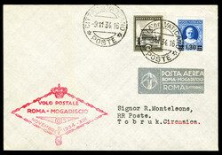 VATICAN CITY Flight Covers 1934 (9 Nov) Rome to Mogadiscio flight ...