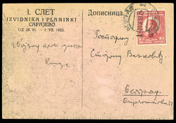 YUGOSLAVIA 1923 Boy Scouts, picture postcard from the first Jamboree ...