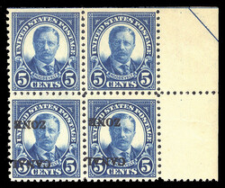 UNITED STATES POSSESSIONS Canal Zone (86g) 1925 5c dark blue, right ...