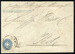 AUSTRIA 1866 (Aug) folded commercial invoice addressed to Pesth, with ...