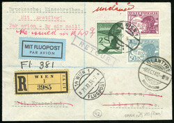 AUSTRIA Flight Covers 1934 (20 Nov) first flight cover, registered to ...
