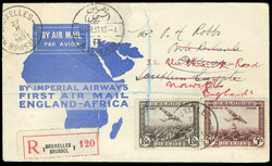 BELGIUM Flight Covers 1931 (27 Feb) First Flight England-Africa, ...