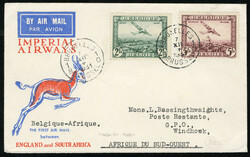 BELGIUM Flight Covers 1931 (7 Dec) First Flight England-Africa, cover ...