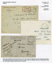 BULGARIA French Forces in Bulgaria 1919-21 selection of six covers on ...