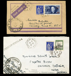 FRANCE Flight Covers 1941 two covers from the Cruiser "Montcalm", one ...