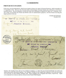 FRENCH COLONIES Cameroun 1914-16 collection on exhibit pages, 21 ...