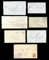 BRITISH COMMONWEALTH BARBADOS 1836-93 six stampless FLS from Barbados ...