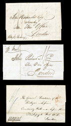 BRITISH COMMONWEALTH BARBADOS 1846-58 three FLs to London, first one ...