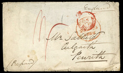 BRITISH COMMONWEALTH BARBADOS 1852 (Aug) cover (backflap missing) to ...