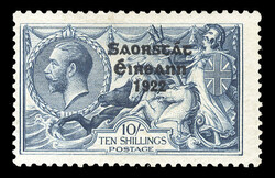 BRITISH COMMONWEALTH IRELAND (SG 85var) 1925 10sh gray blue, Plate 2a ...