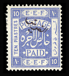 BRITISH COMMONWEALTH JORDAN (SG 35) 1922 10p on 10p ultramarine, ...