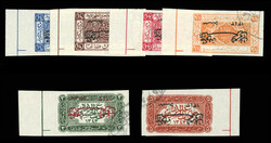 BRITISH COMMONWEALTH JORDAN (122/129var) 1925 1/8pi-5pi, overprints ...