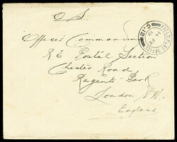 BRITISH COMMONWEALTH JORDAN Military Mail 1919 (14 Feb) "OS" cover to ...