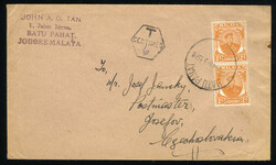 BRITISH COMMONWEALTH Johore (131) 1949 cover from Batu Pahat to ...