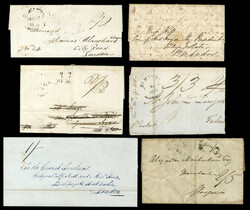 BRITISH COMMONWEALTH ST. KITTS-NEVIS 1811-48 five FLs to England (4) ...