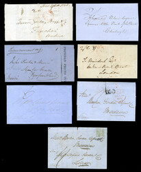 BRITISH COMMONWEALTH TRINIDAD 1830-72 seven FLs to London, Funchal, ...