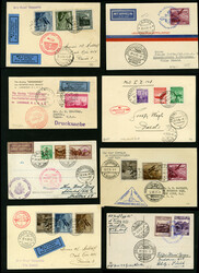 LIECHTENSTEIN Zeppelin Flights 1930-1936 selection of 30+ covers or ...