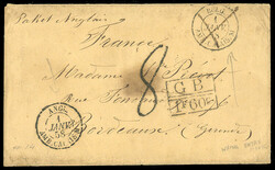 MEXICO 1857 (5 Dec) cover from Vera Cruz to Bordeaux, with departure ...