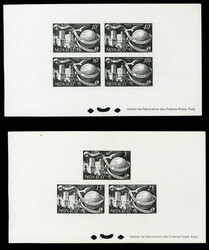 MONACO 1949 UPU, complete set of seven epreuves deluxe in black, also ...