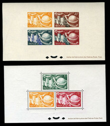MONACO 1949 UPU, one perf. and three imperforate souvenir sheets of ...