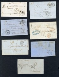 PERU 1848-68 selection of 14 stampless letters from Lima, Callao, ...