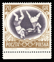 POLAND (751a) 1956 Olympic Games Melbourne, 20g light brown & dull ...
