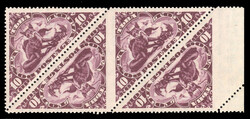 TANNU TUVA (64var) 1935 10k red violet (Fox), strip of four, ...
