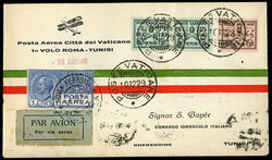 VATICAN CITY Flight Covers 1929 (10 Dec) First Flight cover from Rome ...