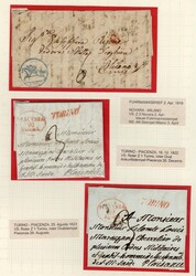 LARGE LOTS AND COLLECTIONS ITALIAN STATES 1809-1872 stampless letters ...