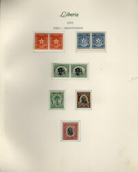 LARGE LOTS AND COLLECTIONS LIBERIA 1882-1955 collection on pages, ...