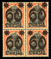 DANZIG (22a) 1920 60pf on 30pf orange & black, buff, double surcharge ...