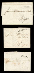 ESTONIA 1807-11 three FLS to Riga, each with a clear single-line ...