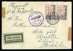 FINLAND Zeppelin Flights (C1) 1930 Finland Flight cover from Helsinki ...