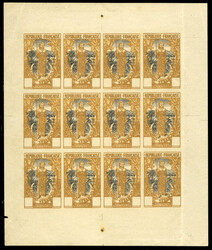 FRENCH COLONIES French Congo 1900 Woman, imperforate proof sheetlet ...