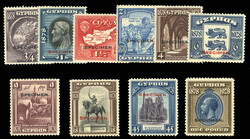 BRITISH COMMONWEALTH CYPRUS (114-123S) 1928 50th Year as a British ...