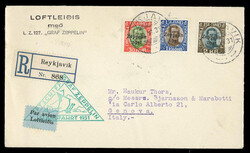 ICELAND Zeppelin Flights (C9-11) 1931 Zeppelin set of three, used on ...