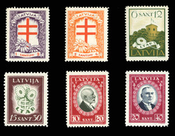 LATVIA Semi-Postals (B56/63var) 1930 Issue, six different, each with ...