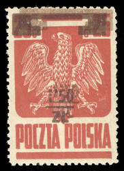 POLAND (364var) 1945 1.50zl on 50gr Form III, surcharge double, l.h., ...