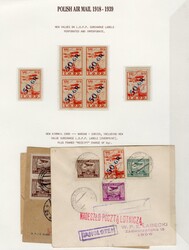 POLAND Flight Covers 1923 50gr on 5gr surcharge, unused perf. and ...