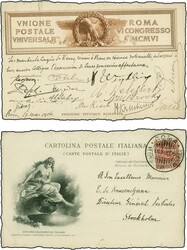 1901, Vittorio Emanuele 10 centesimi brown-rose, neatly tied by ...