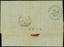 1854, folded envelope with content and ms. "COL VAPO AUSTRIACO", ship ...