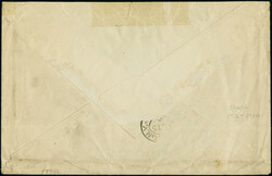 1920, UPU 1 peseta and 5 centavos, tied by special boxed cancellation ...